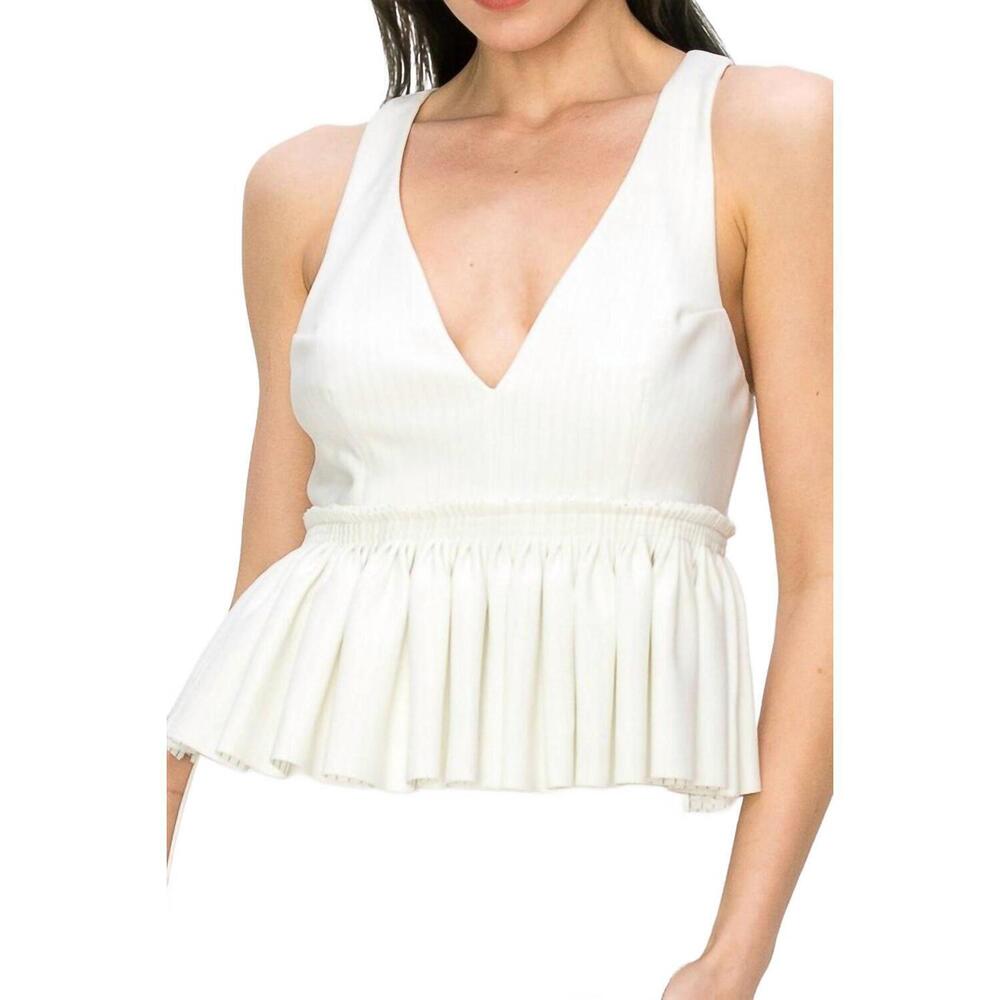 NEW INA FASHION peplum tank top in white